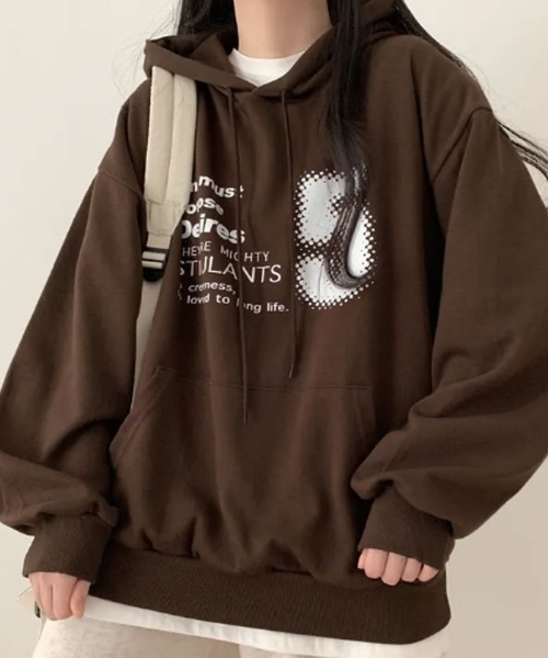 VIVID LADY(ビビッドレディー)の「オーバーサイズ tシャツ レディース(Tシャツ/カットソー・レディース・ブラック/ブラウン/オフホワイト・FREE)」の10枚目の写真