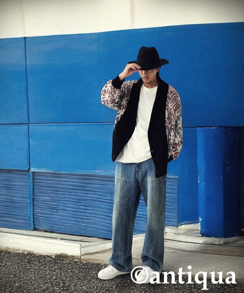 和柄ダブルカーディガン（ニット/セーター）｜antiqua（アンティカ）