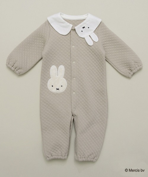 BRANSHES（ブランシェス）の「【miffy/ミッフィー】2WAY接結キルトカバーオール（ロンパース・キッズ・グレイッシュベージュ/ピンク・FREE）」の2枚目の写真