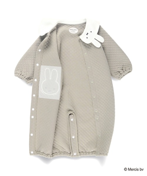 BRANSHES（ブランシェス）の「【miffy/ミッフィー】2WAY接結キルトカバーオール（ロンパース・キッズ・グレイッシュベージュ/ピンク・FREE）」の10枚目の写真