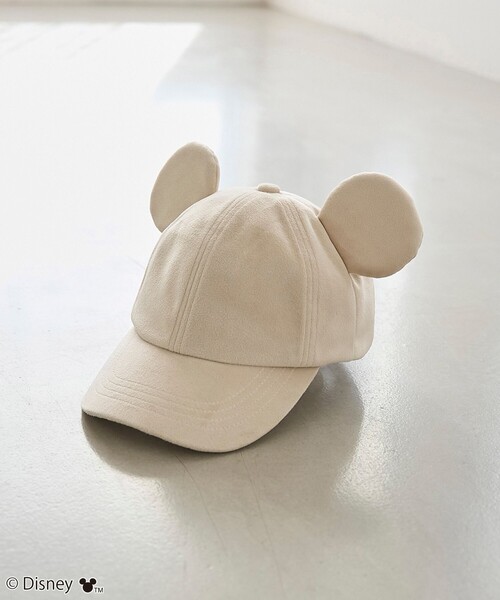 coen（コーエン）の「【Disney／ディズニー】coen限定 耳モチーフ付きベロアキャップ（キャップ・レディース・ブラック/ベージュ・FREE）」の2枚目の写真