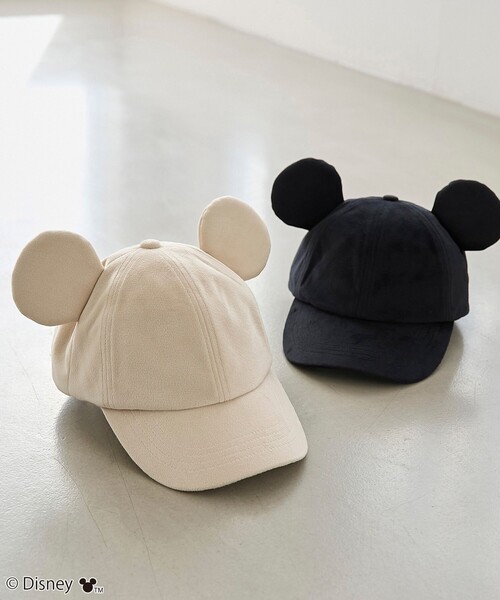 coen（コーエン）の「【Disney／ディズニー】coen限定 耳モチーフ付きベロアキャップ（キャップ・レディース・ブラック/ベージュ・FREE）」の3枚目の写真