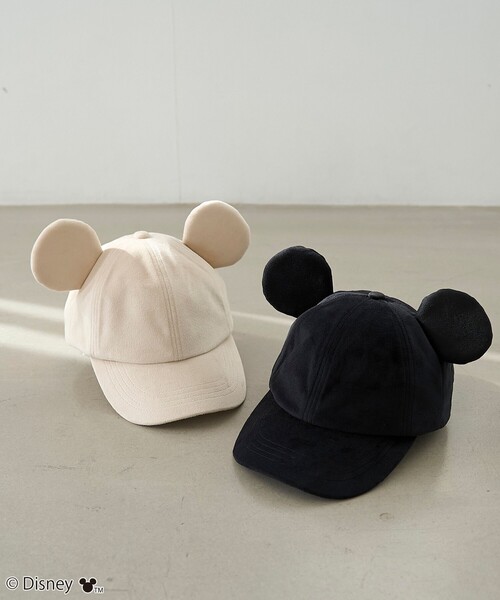 coen（コーエン）の「【Disney／ディズニー】coen限定 耳モチーフ付きベロアキャップ（キャップ・レディース・ブラック/ベージュ・FREE）」の4枚目の写真