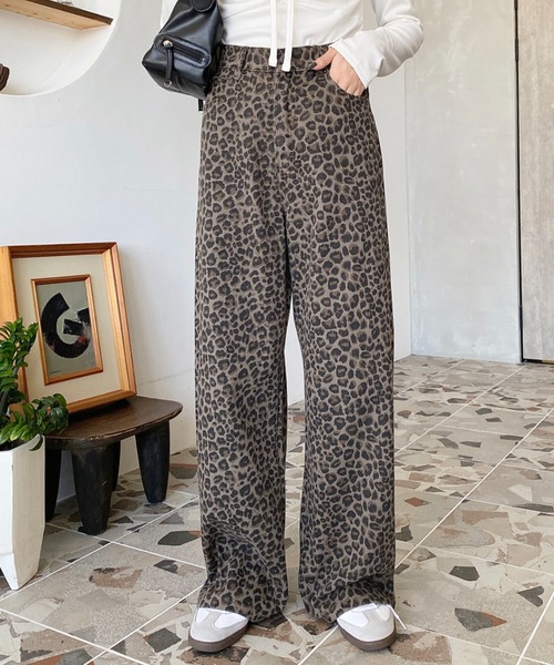 LOULOU select（ルルセレクト）の「レオパード柄ワイドパンツ（その他