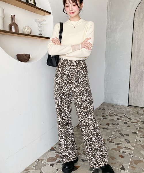LOULOU select（ルルセレクト）の「レオパード柄ワイドパンツ