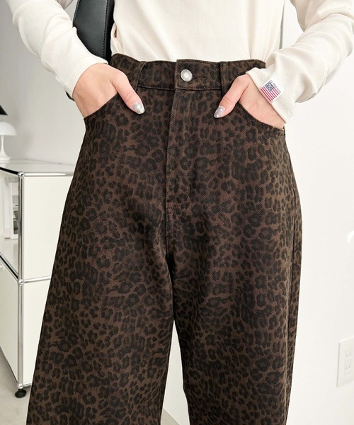 LOULOU select(ルルセレクト)の「レオパード柄ワイドパンツ(その他パンツ・レディース・ベージュ/グレー/ブラウン/アイボリー/グレイッシュベージュ/ダークブラウン・M/S/L)」の17枚目の写真