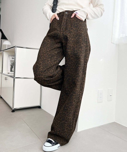 LOULOU select(ルルセレクト)の「レオパード柄ワイドパンツ(その他パンツ・レディース・ベージュ/グレー/ブラウン/アイボリー/グレイッシュベージュ/ダークブラウン・M/S/L)」の18枚目の写真