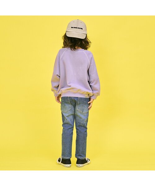 F.O.KIDS(エフオーキッズ)の「【ジュニア対応】カラーステッチラグラントレーナー(スウェット・キッズ・パープル/イエロー/オフホワイト・80/90/100/110/120/130/140)」の5枚目の写真