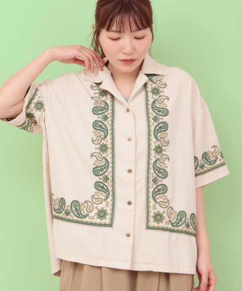 Rico ライトデニムペイズリー刺繍シャツ Rico ライトデニムペイズリー刺繍シャツ（シャツ/ブラウス