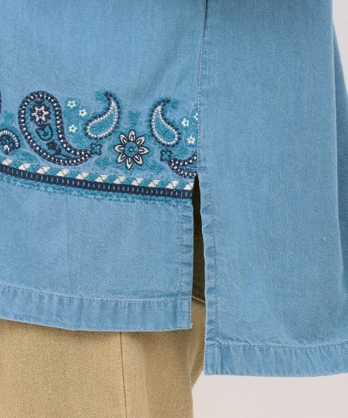 チチカカ(チチカカ)の「Rico ライトデニムペイズリー刺繍シャツ(シャツ/ブラウス・レディース・ブルー/オフホワイト/インディゴブルー・FREE)」の18枚目の写真