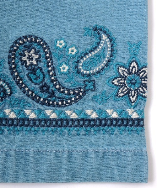 チチカカ(チチカカ)の「Rico ライトデニムペイズリー刺繍シャツ(シャツ/ブラウス・レディース・ブルー/オフホワイト/インディゴブルー・FREE)」の21枚目の写真