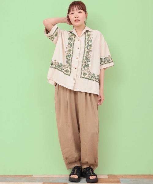 Rico ライトデニムペイズリー刺繍シャツ（シャツ/ブラウス