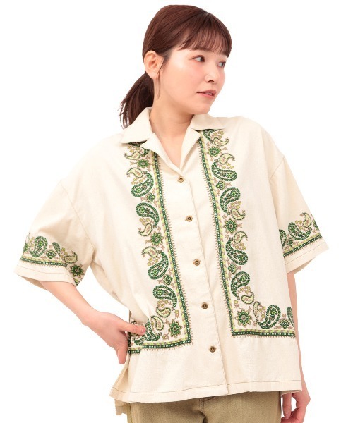チチカカ(チチカカ)の「Rico ライトデニムペイズリー刺繍シャツ(シャツ/ブラウス・レディース・ブルー/オフホワイト/インディゴブルー・FREE)」の11枚目の写真