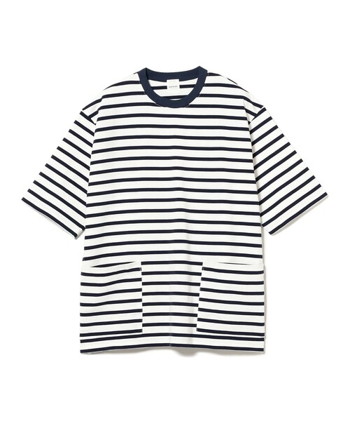 sage de cret(サージュデクレ)の「sage de cret / Border Crew Neck T-shirt 6/10(Tシャツ/カットソー・メンズ・オフホワイト/ネイビー・L/S/M)」の2枚目の写真