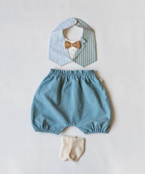 mocmof（モクモフ）の「おめかし ギフトセット （フォーマル）（ベビーギフト・キッズ・ベージュ/グレー/ブルー/グリーン系その他4・ﾌﾘ-）」の2枚目の写真