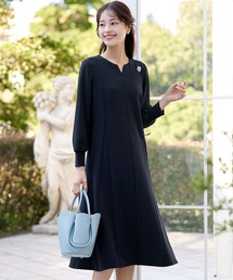 シフォン袖ワンピース