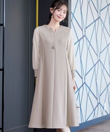 シフォン袖ワンピース