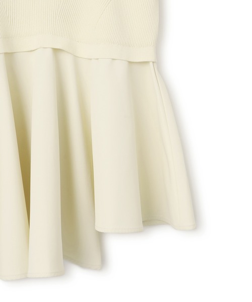 ADAM ET ROPE'（アダムエロペ）の「【再入荷】・【サステナブル】ペプラムコンビニットプルオーバー（ニット/セーター・レディース・オフホワイト/ブラック・FREE）」の9枚目の写真