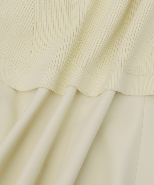 ADAM ET ROPE'（アダムエロペ）の「【再入荷】・【サステナブル】ペプラムコンビニットプルオーバー（ニット/セーター・レディース・オフホワイト/ブラック・FREE）」の13枚目の写真