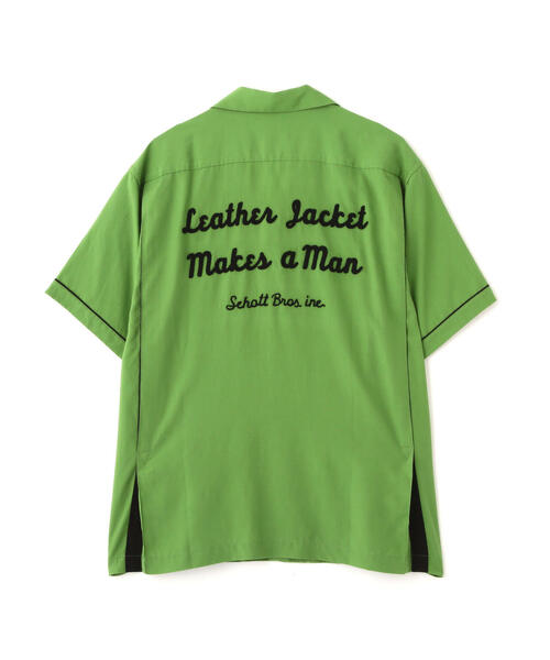 Schott BOWLING SHIRT ショット ボーリングシャツ　刺繍　美品 Schott N.Y.C シャツ Schott/ショット/BOWLING SS SHIRT'LEATHER