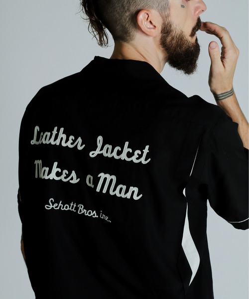 Schott BOWLING SHIRT ショット ボーリングシャツ　刺繍　美品 EMB． BOWLING SHIRT／刺繍 ボーリングシャツ