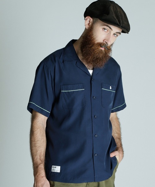 schott（ショット）の「Schott/ショット/BOWLING SS SHIRT'LEATHER JACKET MAKES A MAN'/半袖 刺繍 ボーリングシャツ（シャツ/ブラウス・メンズ・ブラック/ネイビー/ライトグリーン・M/2XL/XL/L）」の13枚目の写真
