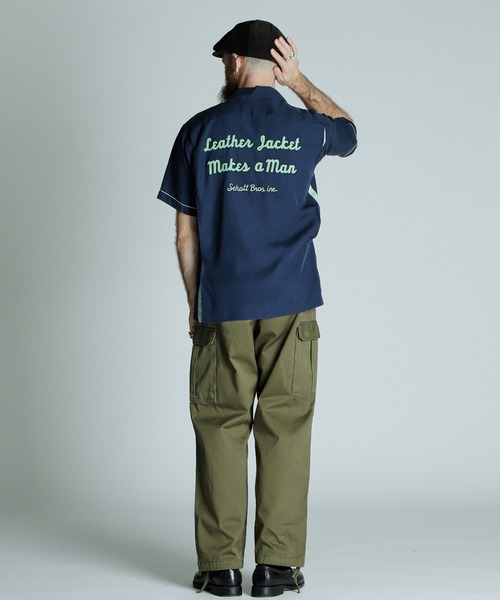 schott（ショット）の「Schott/ショット/BOWLING SS SHIRT'LEATHER JACKET MAKES A MAN'/半袖 刺繍 ボーリングシャツ（シャツ/ブラウス・メンズ・ブラック/ネイビー/ライトグリーン・M/2XL/XL/L）」の19枚目の写真