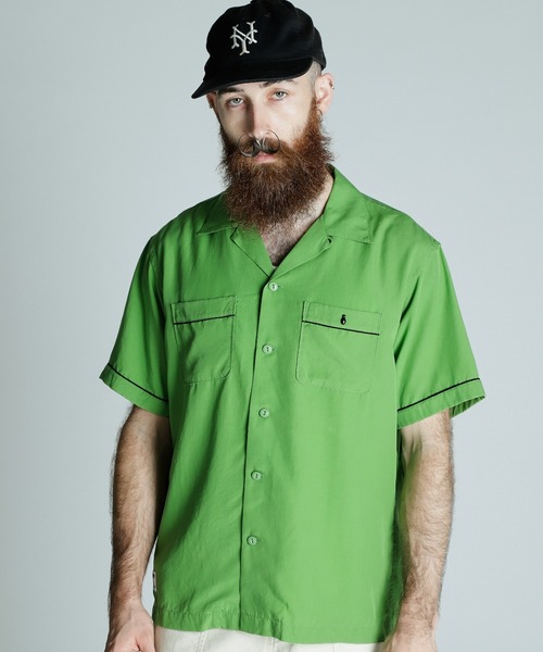 schott（ショット）の「Schott/ショット/BOWLING SS SHIRT'LEATHER JACKET MAKES A MAN'/半袖 刺繍 ボーリングシャツ（シャツ/ブラウス・メンズ・ブラック/ネイビー/ライトグリーン・M/2XL/XL/L）」の11枚目の写真