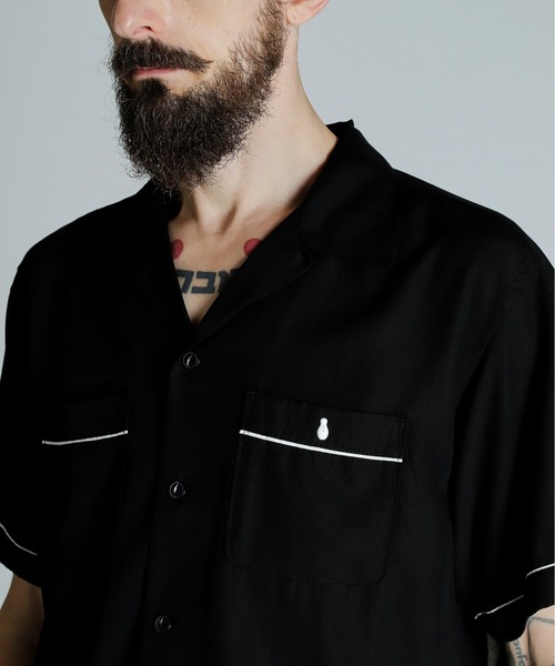 schott（ショット）の「Schott/ショット/BOWLING SS SHIRT'LEATHER JACKET MAKES A MAN'/半袖 刺繍 ボーリングシャツ（シャツ/ブラウス・メンズ・ブラック/ネイビー/ライトグリーン・M/2XL/XL/L）」の22枚目の写真