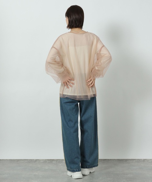 LAKOLE（ラコレ）の「チュールギャザープルオーバー / 318741（シャツ/ブラウス・レディース・ブラック/アイボリー/ピンクベージュ・FREE）」の19枚目の写真