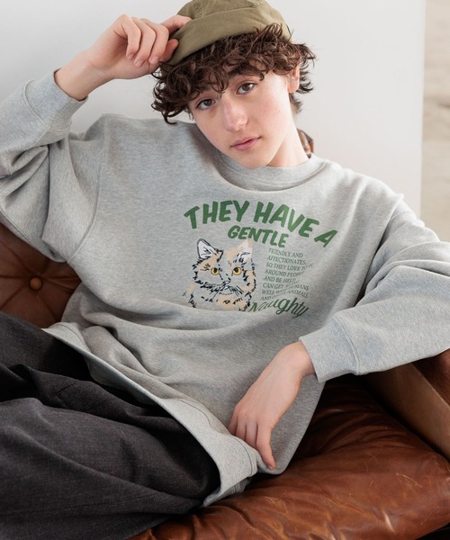 niko and...（ニコアンド）の「アニマル刺繍スウェット（スウェット・メンズ・ブルー/アイボリー/チャコール/グレー・MEDIUM/LARGE）」の7枚目の写真