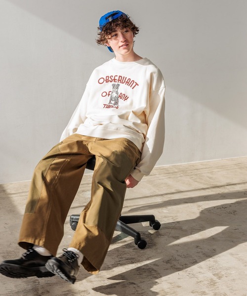 niko and...（ニコアンド）の「アニマル刺繍スウェット（スウェット・メンズ・ブルー/アイボリー/チャコール/グレー・MEDIUM/LARGE）」の9枚目の写真