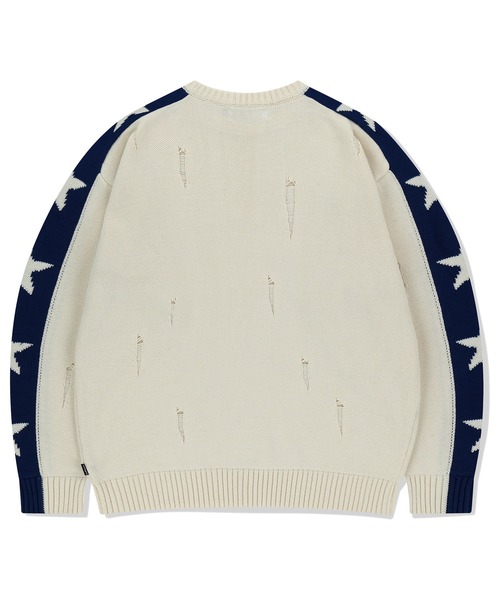 mahagrid/マハグリッド』 STAR CRASH KNIT CREWNECK/スター