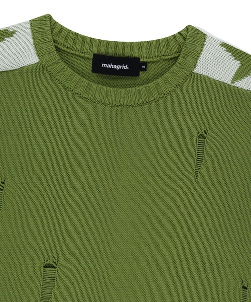 mahagrid/マハグリッド』 STAR CRASH KNIT CREWNECK/スター