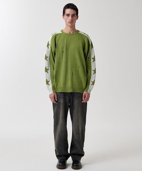 マーガレットハウエル⭐️クリケット　ニット⭐️Cricket Knit mahagrid/マハグリッド』 STAR CRASH KNIT CREWNECK/スター