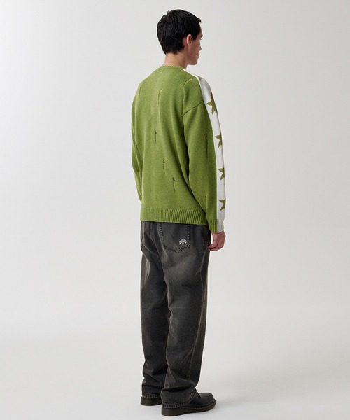mahagrid/マハグリッド』 STAR CRASH KNIT CREWNECK/スター