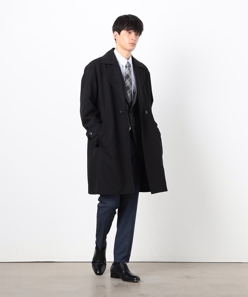 COMME CA ISM（コムサイズム）の「ウールライク 2WAY トレンチコート（トレンチコート・メンズ・ブラック/ベージュ・LARGE/MEDIUM）」の3枚目の写真