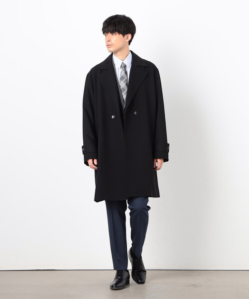 COMME CA ISM（コムサイズム）の「ウールライク 2WAY トレンチコート（トレンチコート・メンズ・ブラック/ベージュ・LARGE/MEDIUM）」の4枚目の写真