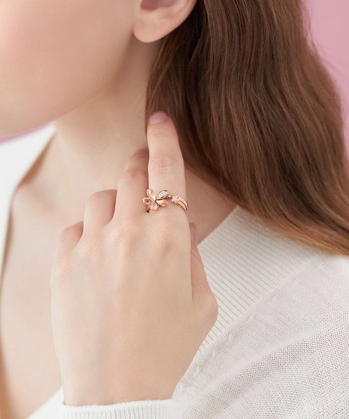 4℃（ヨンドシー）の「【SAKURA Collection】シルバーリング 2本セット