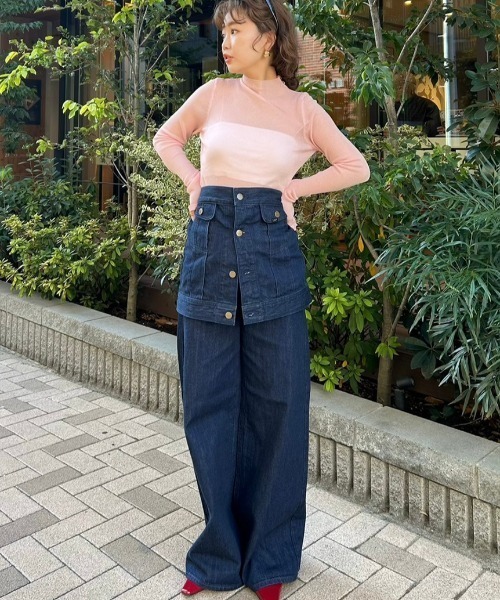 styling/（スタイリング）の「【セットアップ対応】【styling/×LEE】デニムパンツ（デニムパンツ・レディース・インディゴブルー/ホワイト/ブルー・SMALL/MEDIUM/LARGE）」の2枚目の写真