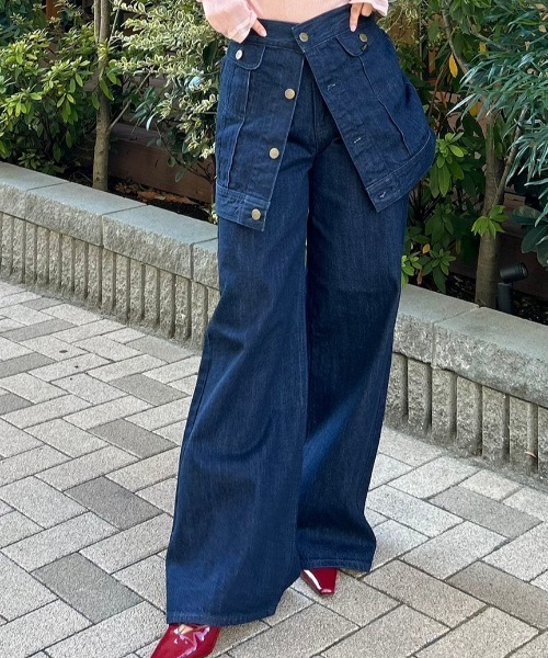 styling/（スタイリング）の「【セットアップ対応】【styling/×LEE】デニムパンツ（デニムパンツ・レディース・インディゴブルー/ホワイト/ブルー・SMALL/MEDIUM/LARGE）」の5枚目の写真