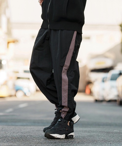 CAMBIO(カンビオ)の「mp13251-ナイロンラインジョグパンツ(その他パンツ・メンズ・ブラック/カーキ/ベージュ・S/M/L)」の2枚目の写真