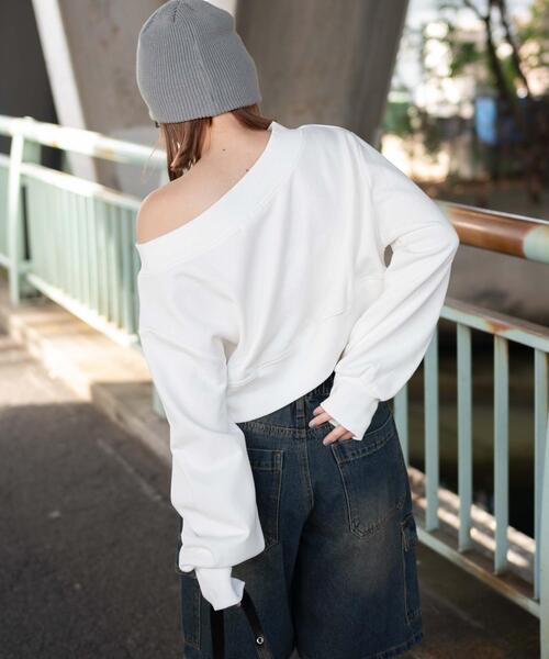 WEGO（ウィゴー）の「WEGO/オフショルショートスウェット（スウェット・レディース・ホワイト/杢グレー・FREE）」の20枚目の写真
