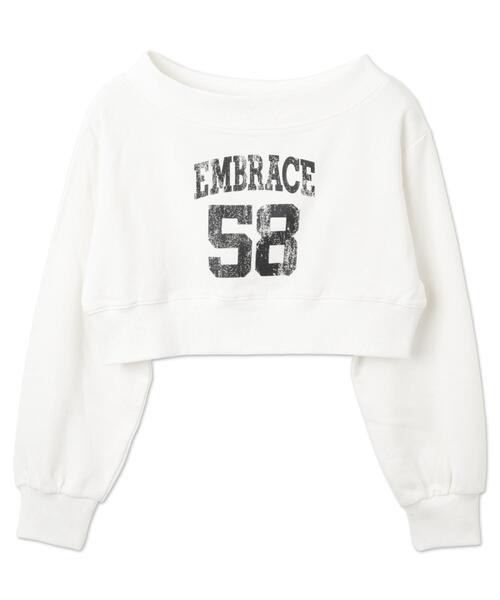 WEGO（ウィゴー）の「WEGO/オフショルショートスウェット（スウェット・レディース・ホワイト/杢グレー・FREE）」の7枚目の写真