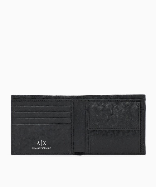 ARMANI EXCHANGE(アルマーニエクスチェンジ)の「【A|X アルマーニ エクスチェンジ】AXロゴ サフィアーノフィニッシュレザー 二つ折り財布(コインケース付き)(財布・メンズ・ブラック・FREE)」の3枚目の写真