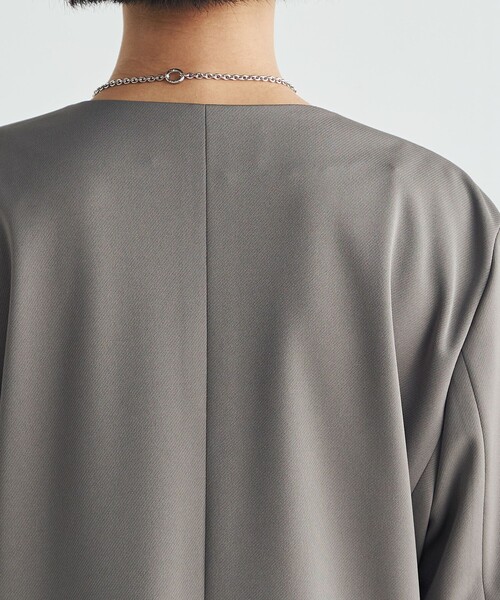 EDITION（エディション）の「カルゼジャージー ノーカラージャケット（ノーカラージャケット・レディース・ブラック/キャメル・36/34）」の9枚目の写真