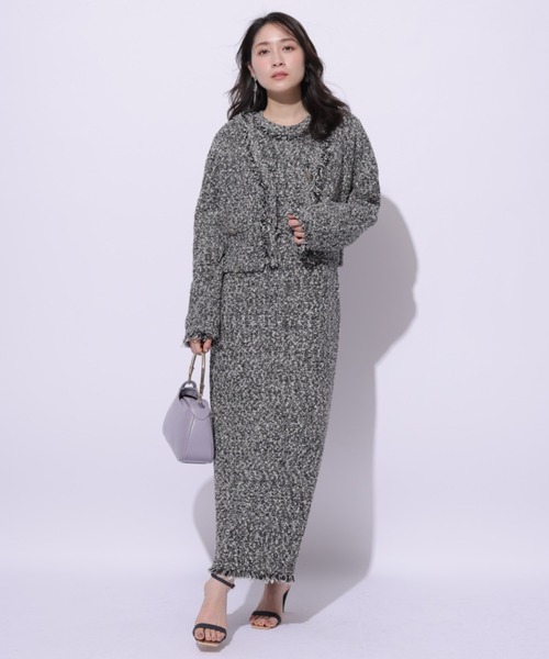 アプワイザーリッシェ ツイード フリンジ コート Apuweiser-riche（アプワイザーリッシェ）の「ツイードフリンジ