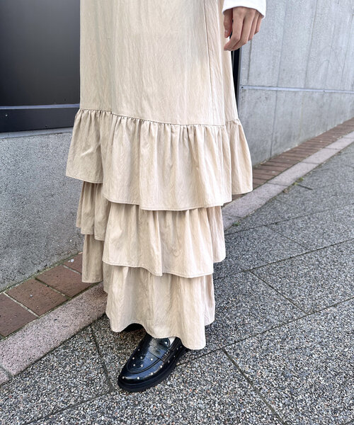 ベージュ キャミワンピース スリムフィット DIANTE ディアンテ 瀬戸南 セール】ティアードキャミワンピース（ワンピース）｜HEYUMM