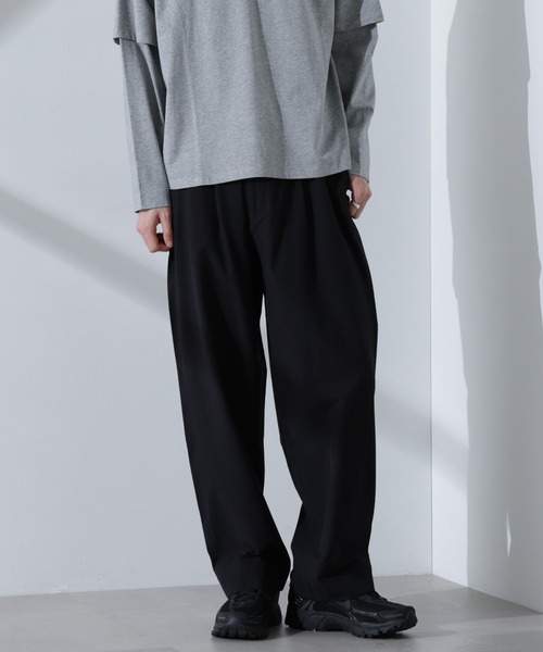NANO universe（ナノユニバース）の「ストレッチワイドイージーパンツ(セットアップ可)（その他パンツ・メンズ・チャコール/ブラック/ライトグレー/スミクロ/ブルー/ダークグリーン・S/M/L）」の7枚目の写真