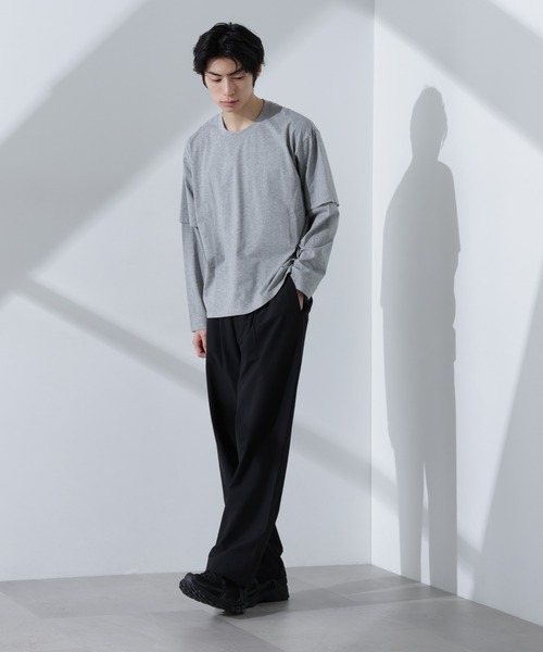 NANO universe（ナノユニバース）の「ストレッチワイドイージーパンツ(セットアップ可)（その他パンツ・メンズ・チャコール/ブラック/ライトグレー/スミクロ/ブルー/ダークグリーン・S/M/L）」の9枚目の写真